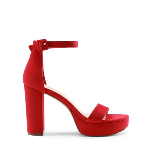 Dream Pairs Women's Chunky Heeled Open Toe Ankle Strap Sandals for Weddings Evening Party