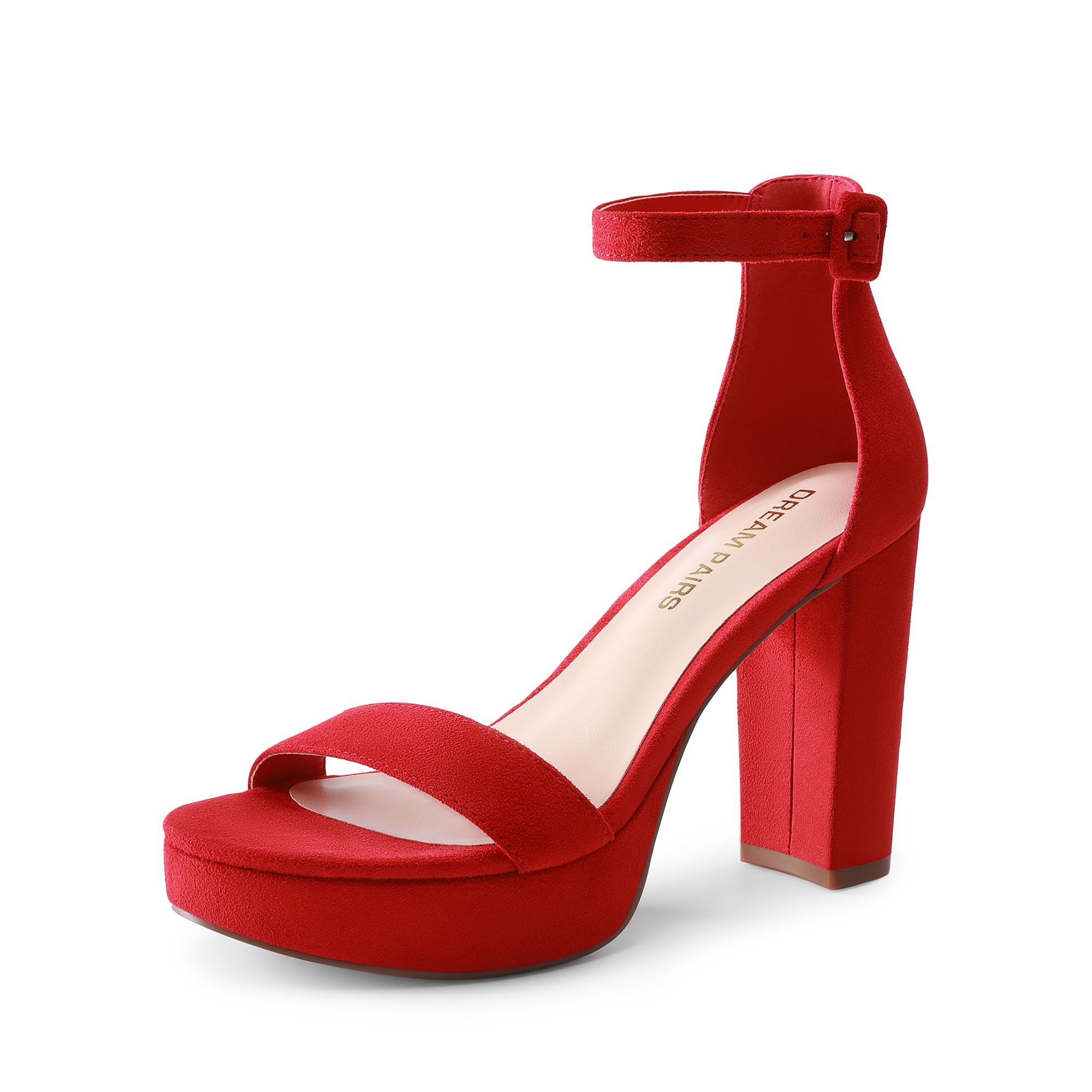 Dream Pairs Women's Chunky Heeled Open Toe Ankle Strap Sandals for Weddings Evening Party